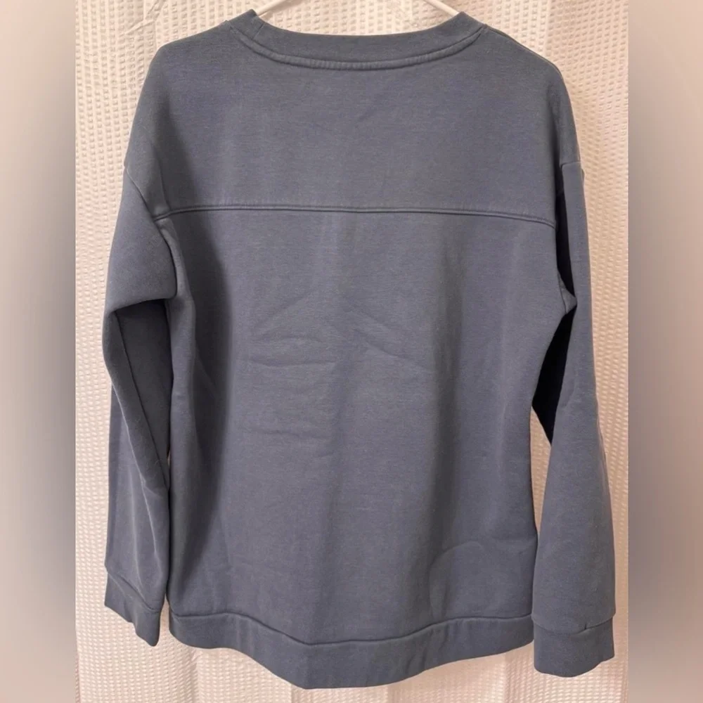 Mondetta Slate Blue Crewneck Sweatshirt Fleece Lounge Pullover - Picture 2 of 3
